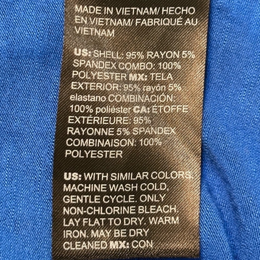 White House Black Market Royal Blue w/light blue satin feel bottom layer Sz: L - Picture 8 of 10